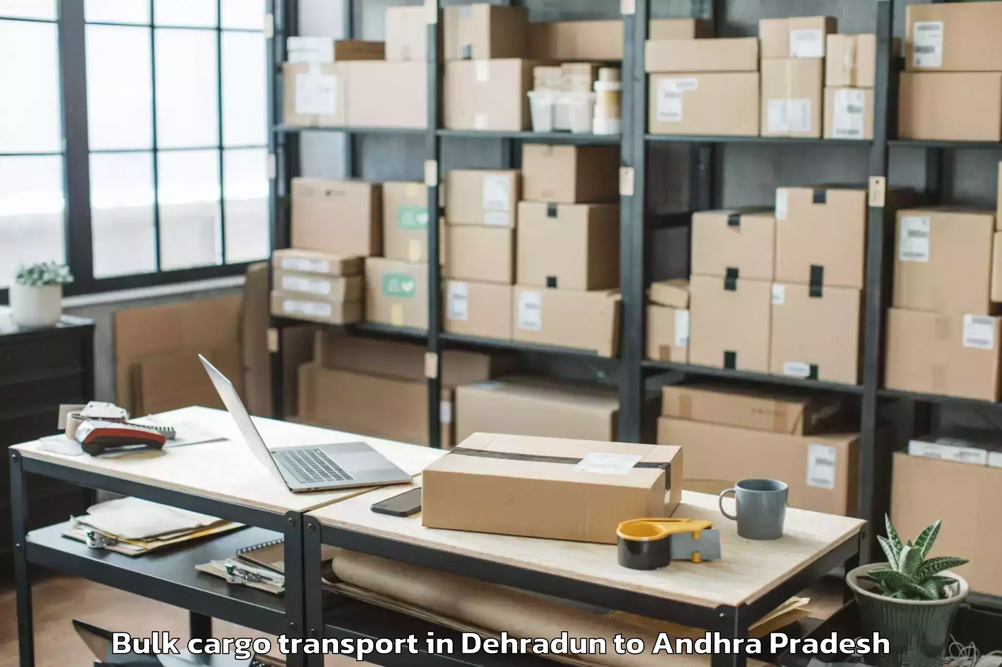 Reliable Dehradun to Nadendla Bulk Cargo Transport